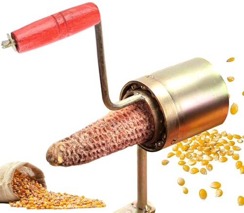 Cyrank Desgranadora De Maíz Seco Para Palomitas De Maíz, Trilladora De Maíz Con Manivela Fijada En Una Tabla De Madera, Herramienta Rápida Para Pelar Mazorcas De Maíz Para Granjas Y Familias