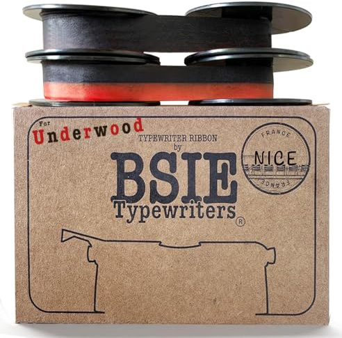 BSIE Typewriters – Underwood Schreibmaschinen-Farbband Doppelpack – 1× Schwarz + 1× Schwarz & Rot – Passend für No. 5, Champion, Universal, Touch-Master, Leader – GR9 – Getestet in Nizza, Frankreich