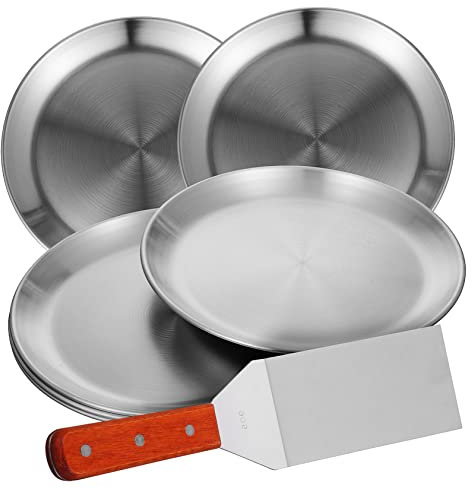 Cabilock 6 Pièces Assiette à Pizza Acier à Pizza Spatule à Plat à Pizza En Inox Plateau à Pizza Poêle à Pizza Plateau De Four Petit Pelle: Acier Inoxydable Crêpes Coréen, V602WIKS42OVL24K1DYBE0