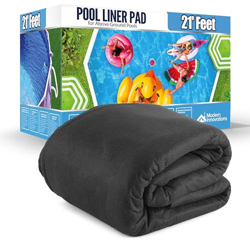 Tappetino per piscina fuori terra, rotondo da 5,3 m, pre-tagliato, resistente, per piscine fuori terra, fodere nere per piscina per imbottitura e protezione, tappetini spessi per piscina per evitare