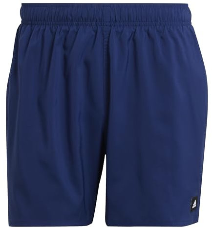 adidas Uomo Solid CLX Short-Length Swim Shorts, Dark Blue/Black, XL