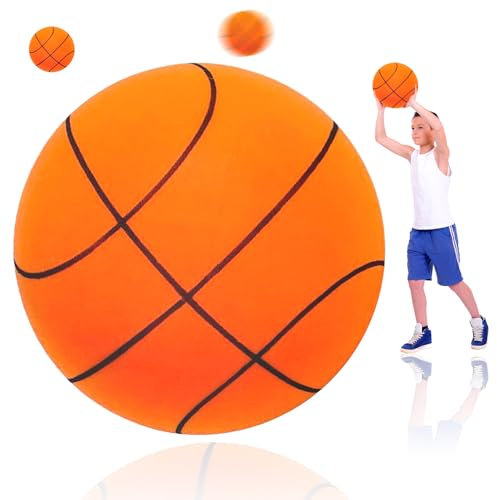 TZEKING Lautloser Basketball,24cm Silent Basketball,Lautloser Basketball für Zuhause,Basketball für Zimmer,Leises Basketball Dribbling,Mute Ball,Unbeschichteter Trainingsschaumball Mit Hoher Dichte