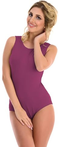 Magi Body da donna con scollo rotondo e spalline larghe con chiusura a pressione, vestibilità ottimale, Rosa fucsia, M