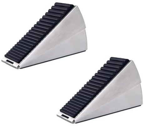 [2 PCS] Spring Door Stopper | Black Door Stop Alarm Wedge | Doorstop Alarm Door Wedges | Black Metal Door Stops | Patio Door Holders to Keep Open | Door Wedge Security