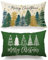 Giggleye 2 Stück Weihnachten Kissenbezug, 30x50 cm Weihnachtsbaum Leinen Kissenhüllen, Weihnachtskissenbezug, Zierkissenbezüge Weihnachten Deko für Sofa Schlafzimmer Wohnzimmer Couch (Grün)