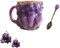 Tasse à Café en Cristal Minéral - 400 ml, Céramique Avec Fausse Améthyste, Décorative en Onyx Naturel