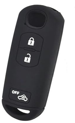 XEBRAD Silicone Key Case Fob Keyless Remote Key Cover 3 Buttons, for Mazda, CX-3 CX5 CX-5 M2 M3 M5 M6 GT 2015 2016 2017 2018 car key shell