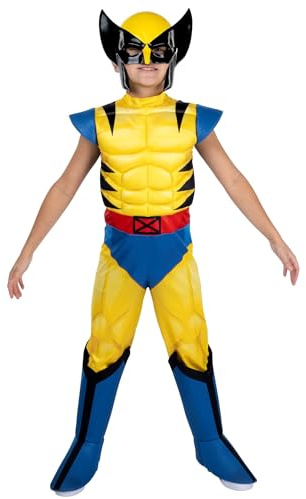 MARVEL Wolverine Official Youth Halloween Costume - Premium Quality Padded Jumpsuit with Plastic Mask Large
