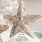 Puupaa Puntale a stella per albero di Natale, 17 cm, con paillettes glitterate, decorazione per albero di Natale, decorazione per interni (champagne)