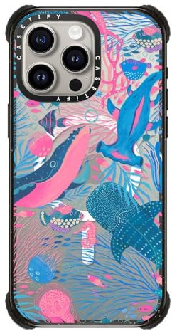 CASETiFY Ultra Impact Schutzhülle für iPhone 15 Pro Max [stark schlank/3,5 m, 5X Fallschutz in Militärqualität/kompatibel mit Magsafe] – Under The Sea – Transparent Schwarz