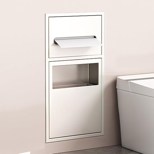 ANFUZUN.RONG Edelstahl Duschregal, Wandregal Organizer für Badezimmer, Toilettenpapierhalter, Mülleimer, Modern, Einbauregal