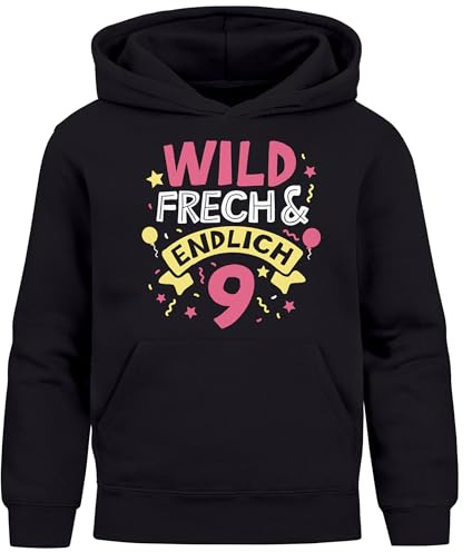 MoonWorks® Kinder Hoodie Mädchen Geschenk Geburtstag Alter Zahl 4-10 und Spruch Wild und Frech