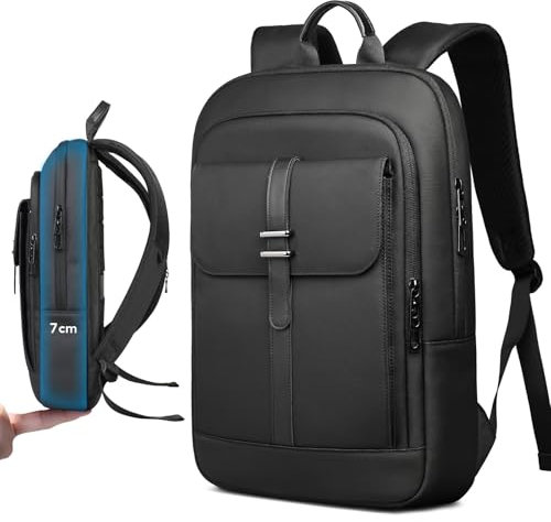 HEROIC KNIGHT Zaino Porta PC 15,6 Pollici Uomo Donna, Zaino Laptop Leggero e Sottile, Zaini Antifurto Impermeabile per Lavoro, Scuola, Ufficio, Viaggi, Tempo Libero-Nero