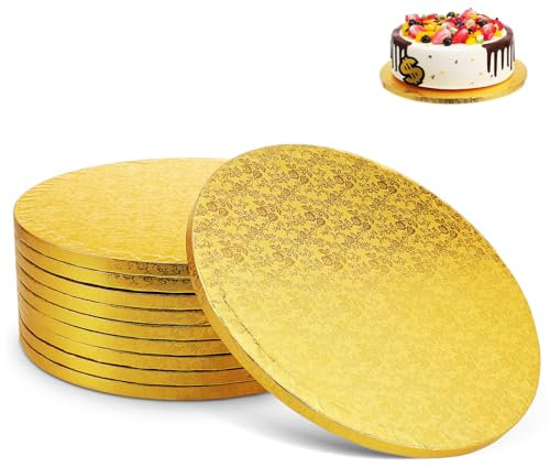 EXHUMKY 10st Kuchenblech Runden Kuchen Aus Pappe Kuchendekoration Obstschale Kuchenständer Kuchengericht Kuchen Papprunden Etagere Mit Kuppel Runde Kuchenbretter Aus Papier Gewellt Golden