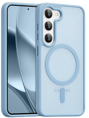 RALEAVO Magnetisch Hülle für Samsung Galaxy S22 für MagSafe, Blau | Für Samsung Galaxy S22 Kompatibel mit MagSafe Magnetisch Hülle, Transluzente Matt Stoßfest Schutz Dünn Hülle