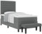 vidaXL Boxspringbett mit Matratze & Bank dunkelgrau 90X190 cm Stoff modernes Design komfortable Unterstützung einfache Montage ideal für Schlafzimmermöbel Sofa Einzel