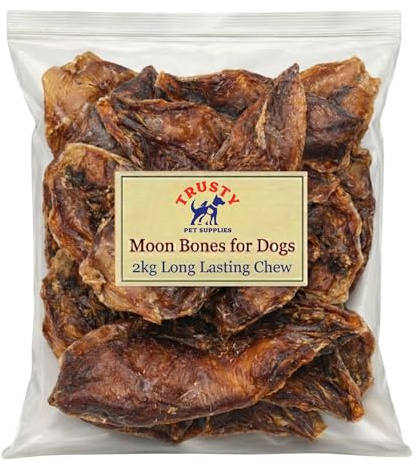 Beef Moon Bone for Dogs 2kg | 100% Natural Dog Treat | Long Lasting Dog Chews | Hypoallergenic & Grain Free Dog Treat | Low Fat High Protein Dog Bone | By Trusty Pet Supplies