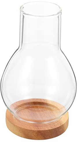 Abaodam Finish Fluted Glass Candle Holder Rustic Base for Home Decor and Flame Protection