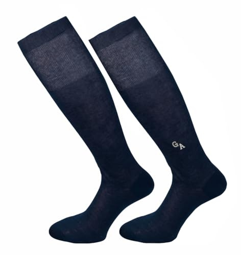 Remo Sartori, Calze Lunghe Uomo con Iniziali Ricamate in Cotone Filo di Scozia,1 Paio, Made in Italy
