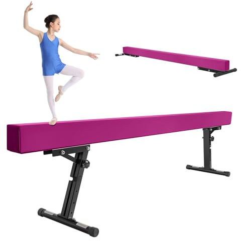LN COZY CORNER Gymnastics Beam with 5 heights Adjustable 8ft Balance Beam Home Gym Equipment for All Gymnastic