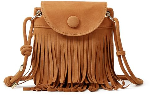 YAZWUR 1 Stück Kleine Handtasche mit Quaste, Mode Accessoires, 70er Jahre outfit Damen, Hippie Kleidung Damen, Cowgirl Outfit Damens, Boho Shoulder Bag Women
