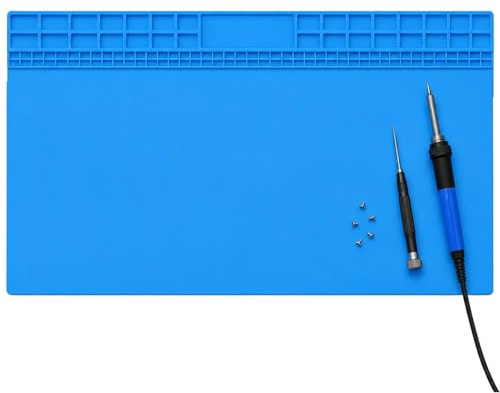Lötmatte Extra Groß Silikon 70 * 40cm Magnetmatte Soldering Mat Arbeitsunterlage Werkstatt Antistatik Werkbank Matte 500℃ Hitzebeständige für Reperatur Schweißen DIY Perlen
