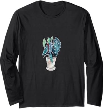 Indoor Plant T-Shirt - Begonia Maculata Long Sleeve T-Shirt