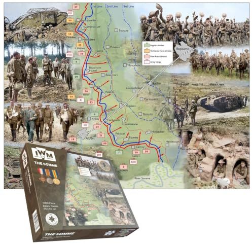 Battle of the Somme 110th Anniversary 1000 Piece Jigsaw Puzzle – Imperial War Museums WW1 Trench Map & Historic Imagery Puzzle with Audio Experience | Military History Gift