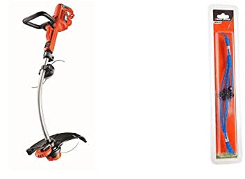 BLACK+DECKER Coupe-Bordures Filaire 700W, Coupe-Bordures Electrique 33 cm & Lot de 10 Fils Torsadés Haute Performance, Fils HDL de Rechange pour Coupe-Bordures, Fils Bleus Résistants de ⌀2,4mm