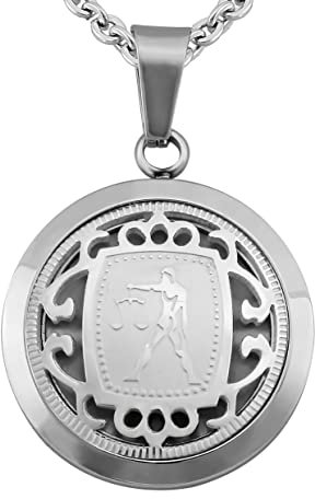 Hanessa Personalisierte Kette mit Gravur Edelstahl 50 cm mit Anhänger Sternzeichen Waage in silber - Personalisierte Halskette für Männer und Frauen - Personalisierter Schmuck Damen Herren