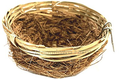 Moondown Farm Canary Bird Nest Pans Coco and Wicker with Hooks 5 PACK