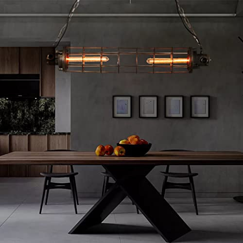 Led Retro Deckenlampe Vintage Kronleuchter Industrielle Wasserrohr Geformt HäNgelampe Deckenleuchte Rustikal Landhaus-Loft-HäNgend Weinlese Seil Pendelleuchte Dekoration-Lampe E27 Metal Pipe