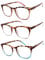 Dolarosey Vintage Reading Glasses_ 3 Pack Spring Hinge_ Ultra-Clear Vision Whenever & Wherever You Need It! _Matte Finish for a Smooth Feel and Classy Design (+1.5 Magnification)
