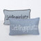 BOLTZE Kissen Lieblingsplatz, Dekokissenbezug, Maritim, einfarbig, grau/blau mit weißer Aufschrift, türkis/mint schwarzer Aufschrift, 45 x 45 cm, 1 Stück