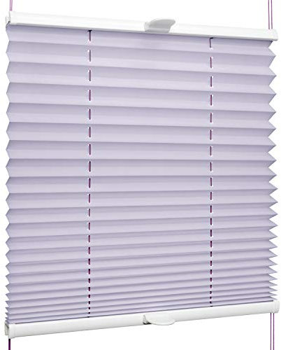 SchattenFreude Klemmfix-Plissee für Fenster | Mit Klemm-Haltern | Ohne Bohren | Lavendel, Breite: 65cm x Höhe: 150cm