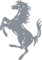 AWS Sticker Cavallino Rampante Adesivo in Vinile prespaziato 6 Colori a Scelta Auto Moto Adesivi Impermeabili Vinile prespaziato Senza Sfondo (Argento, 15 x 10 cm)