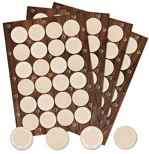 Logbuch-Verlag 96 runde beige weiße Aufkleber leer blanko zum Beschriften Gewürze Etiketten Marmeladen Gläser 4 cm