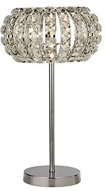 Searchlight MARILYN - 1 leichte Chrom Tischlampe mit Kristallglas, Kristallsanddiffusor