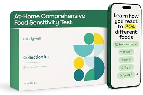 Everlywell Food Sensitivity Comprehensive Test - Learn How Your Body Responds to 204 Different Foods - At-Home Collection Kit - CLIA-Certified Labs - Ages 18 Plus