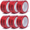gws 6 Rollen Paketband gesperrt Rot PP leise | Verpackungsklebeband Profi-Qualität | Hinweisband deutsch/englisch/französisch/italienisch| 50 mm x 66 m