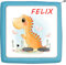 Coverlounge Schutzfolie passend für die Toniebox | Folie Sticker | Baby T-Rex Dinosaurier Dino und Schmetterlinge mit Name personalisiert