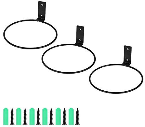 ATopoler 5 Inch Flower Pot Holder Ring,3PCS Wall Mounted Flower Pot Rack Iron Metal Planter Pot Ring Plant Hooks Hangers for Balcony Home Garden Yard Decoration