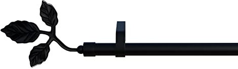 Gardinenstange Toskana 1, schwarz, 16mm Durchmesser, 120cm, inkl. Trägern