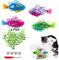 Swimming Robot Fish Toy for Cats, 2Pcs Fish Tank Toy Cat Interactive Pet Toy Electric Fish with LED Light Swimming Baby Bath Toy