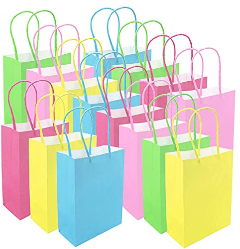 15 Stück Geschenktüten Papiertüten Geschenktaschen Candy Tüten zum Geschenken, Giveaways, geburtstag, Hochzeit, Party, usw, 12x6x16cm