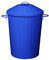 60 Litre Vintage Style Metal Tapered Dustbin & Lid - Blue - 62cm (H) x 38cm (Dia)