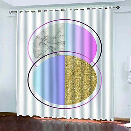 GXLOGA Tende oscuranti Tende con Occhielli Tende per finestre Isolate Stampa rotonda semplice Tende oscuranti 2 Pannello per Camera da Letto Soggiorno Giardino Balcone 200x214 cm (LxA) Lavabile