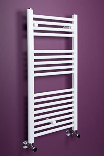 Warmehaus Contemporary Straight Bathroom Ladder Radiator Heated Towel Rail 900 x 450mm Towel Warmer Central Heating White