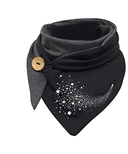 Schal Damen Dreiecksschal Elegant Löwenzahn Blumen Drucken Button Dreieckstuch Warmee Herbstschal Winterschal Karo Tartan Herbstschal Halstücher Cape Mit Knöpfen Weich Dreieckstuch Scarf Lätzchen