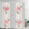 Batmerry Gestreifter Blumen-Duschvorhang, Shabby Chic, rosa Rosenmuster auf blauen Streifen, wasserdichter Stoff-Duschvorhänge für Badezimmer mit 182,9 x 182,9 cm.
